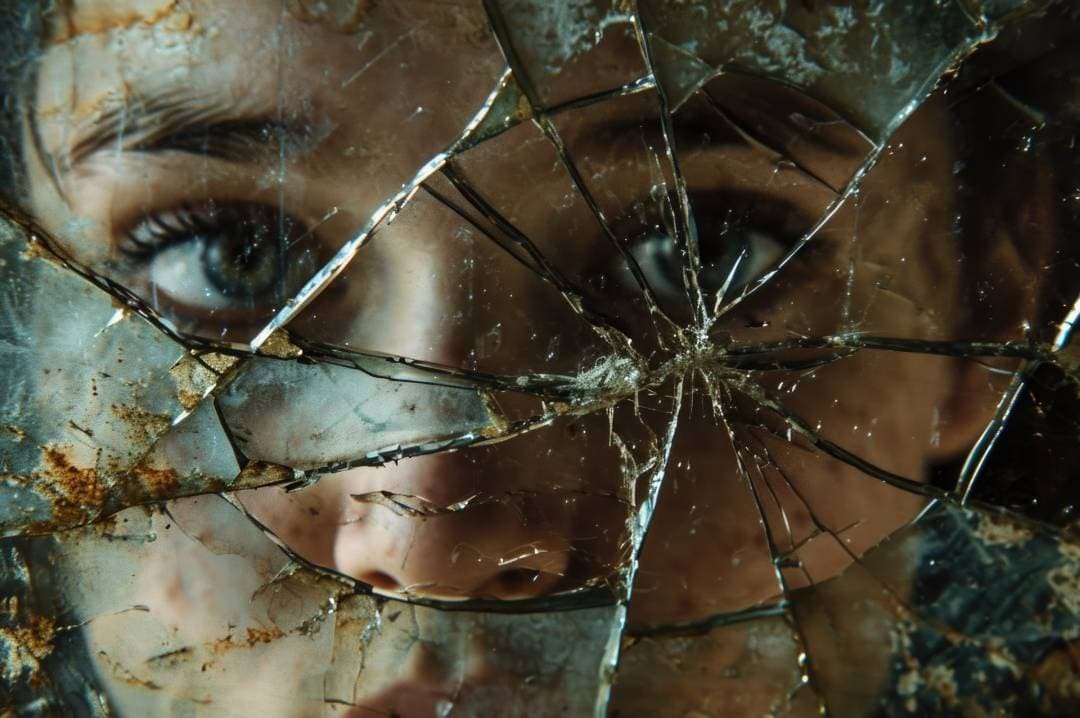 kvinna sprucken spegel sjalvbild kbt (1)