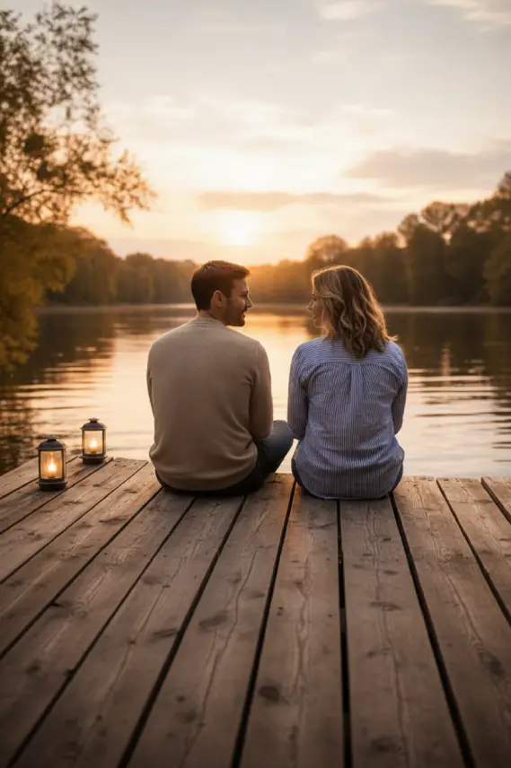 kvinna man brygga klarhet terapi