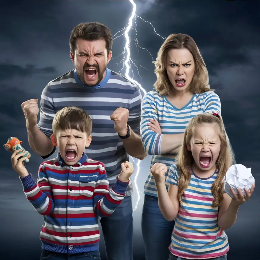 illustrationsbild ifs inre familj konflikt