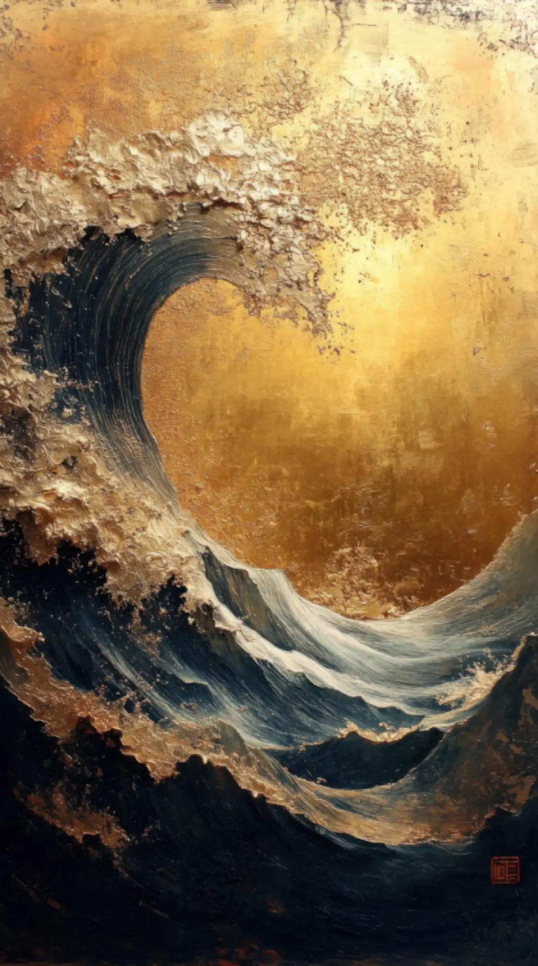 healing zen art wave imagination gold